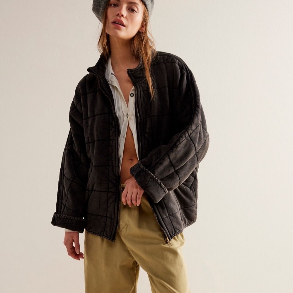 Free People Dolman Quilted Knit Jacket